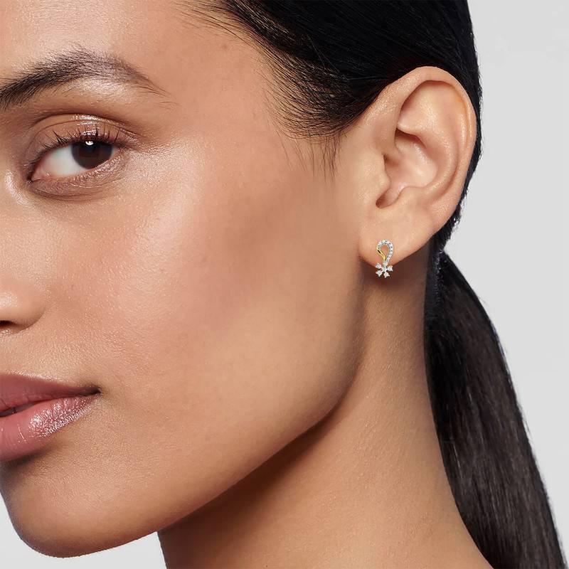 Kisna 14K Yellow Si Diamond Gold Earrings For Women | Marika
