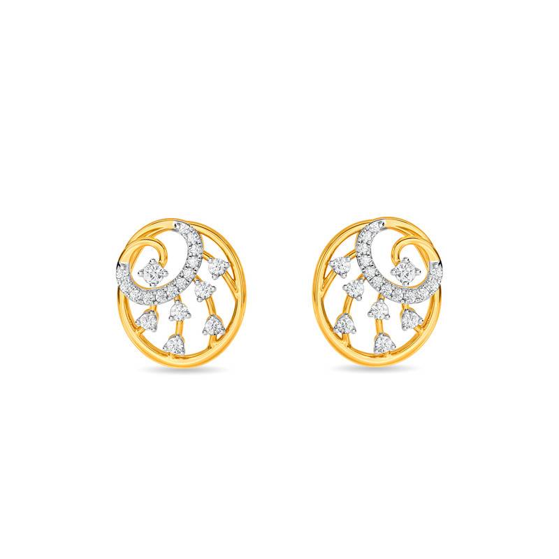 Kisna 14K Yellow Si Diamond Gold Earrings For Women | Nuala