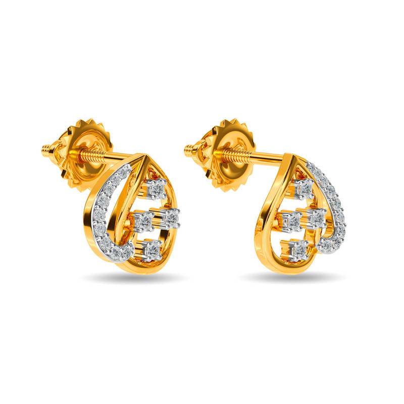 Kisna 14K Yellow Si Diamond Gold Earrings For Women | Natee