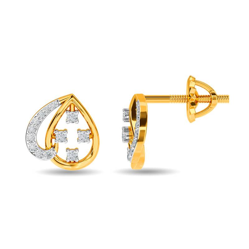 Kisna 14K Yellow Si Diamond Gold Earrings For Women | Natee