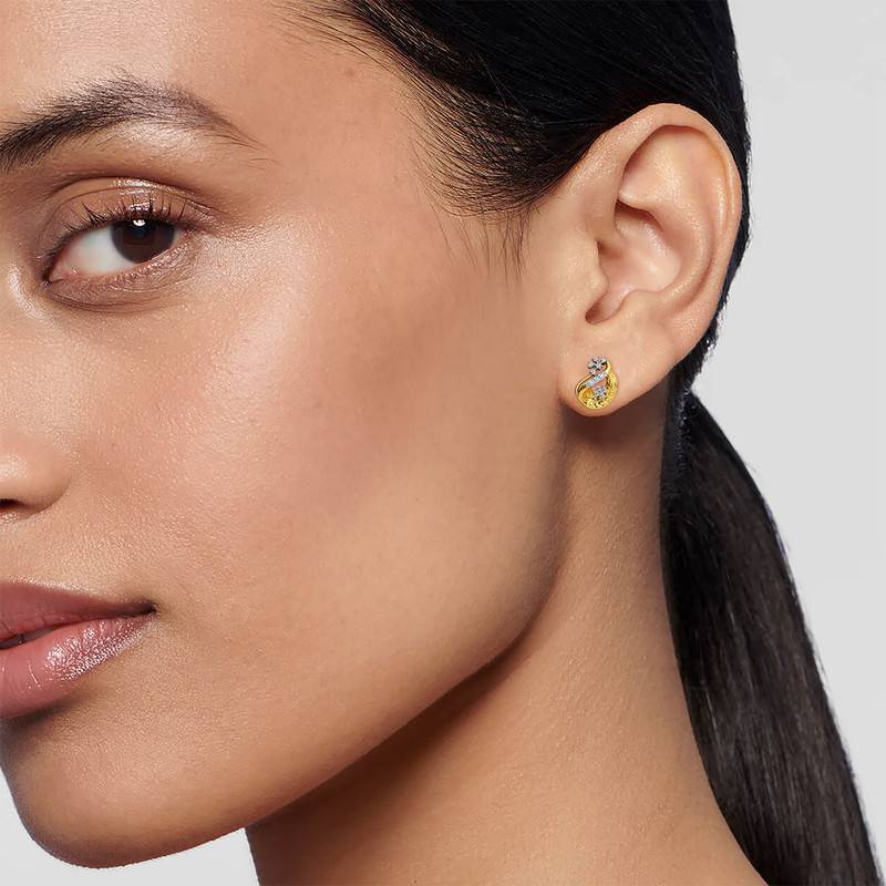 Kisna 14K Yellow Si Diamond Gold Earrings For Women | Manahil