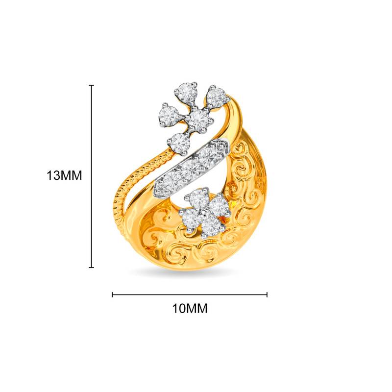 Kisna 14K Yellow Si Diamond Gold Earrings For Women | Manahil