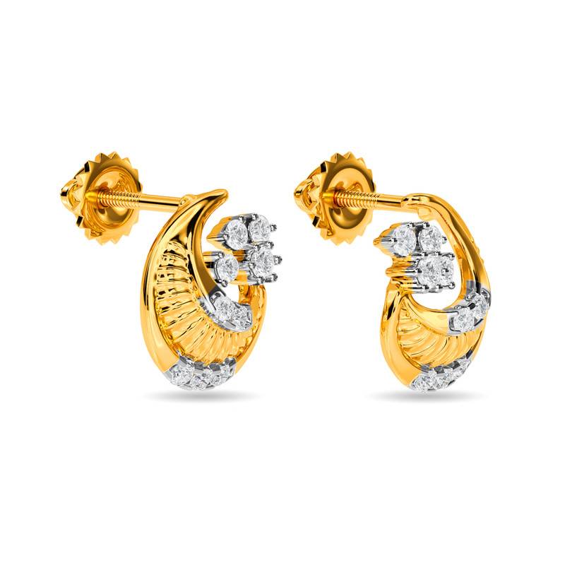Kisna 14K Yellow Si Diamond Gold Earrings For Women | Marriet
