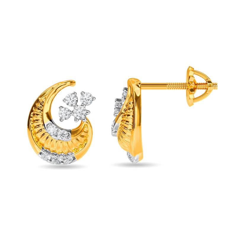 Kisna 14K Yellow Si Diamond Gold Earrings For Women | Marriet