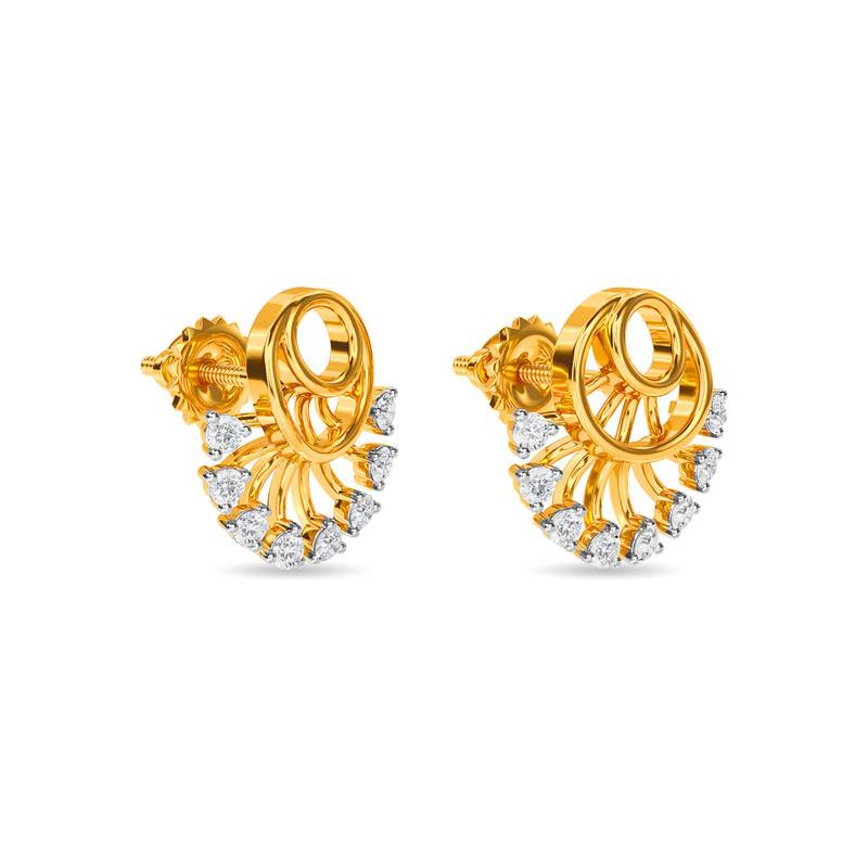 Kisna 14K Yellow Si Diamond Gold Earrings For Women | Nazea