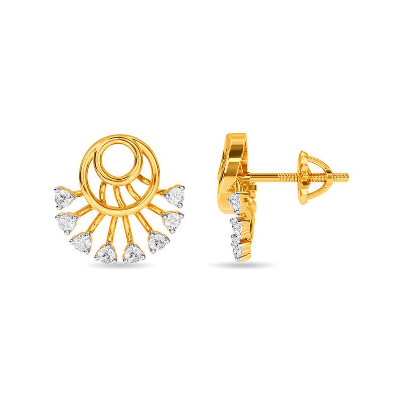 Kisna 14K Yellow Si Diamond Gold Earrings For Women | Nazea