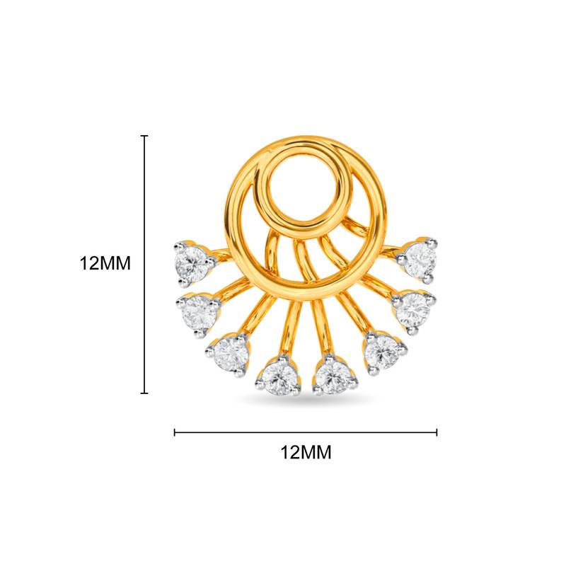 Kisna 14K Yellow Si Diamond Gold Earrings For Women | Nazea