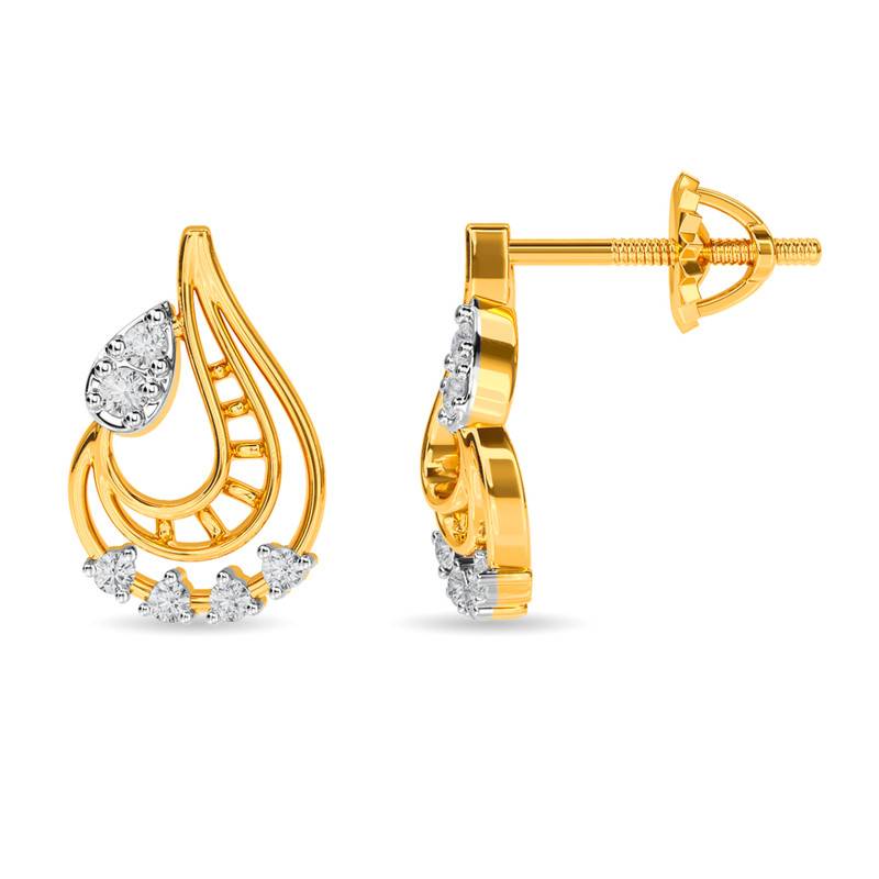 Kisna 14K Yellow Si Diamond Gold Earrings For Women | Murray