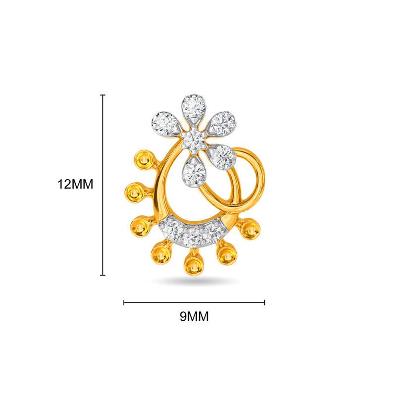 Kisna 14K Yellow Si Diamond Gold Earrings For Women | Mariella