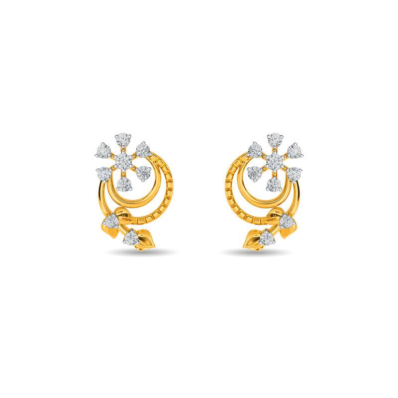 Kisna 14K Yellow Si Diamond Gold Earrings For Women | Lena