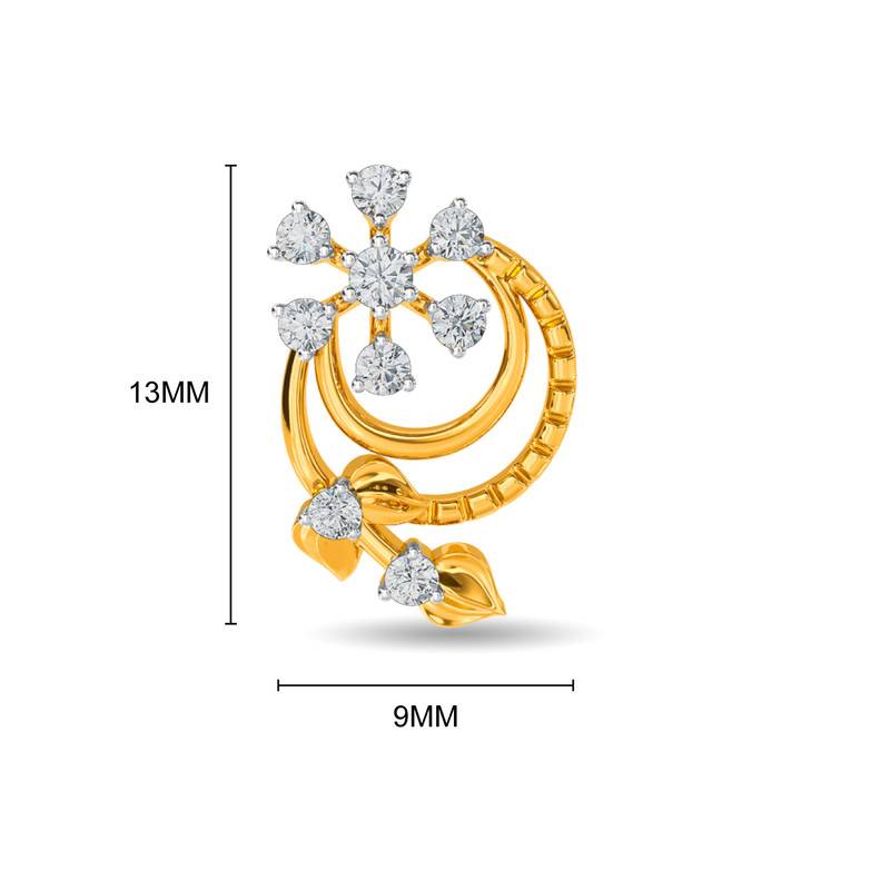 Kisna 14K Yellow Si Diamond Gold Earrings For Women | Lena