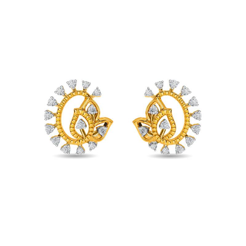 Kisna 14K Yellow Si Diamond Gold Earrings For Women | Malta