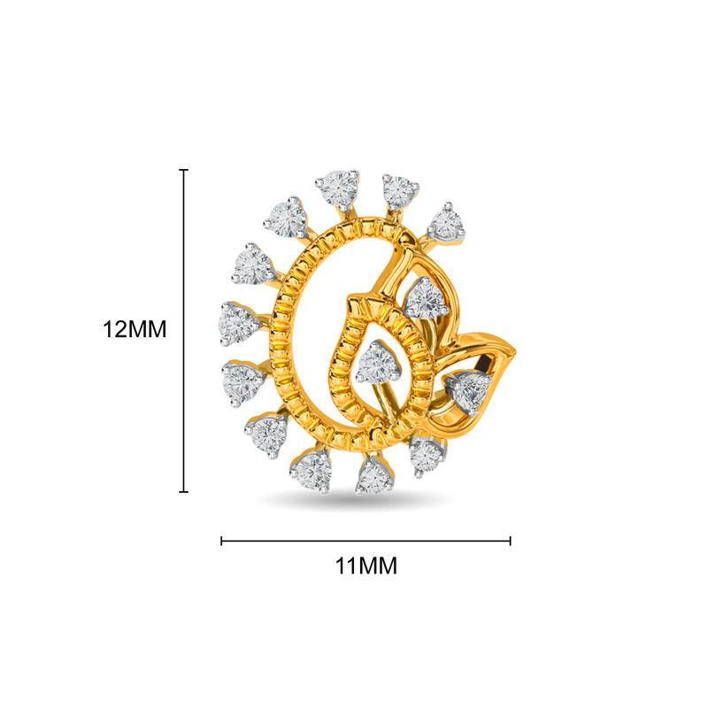 Kisna 14K Yellow Si Diamond Gold Earrings For Women | Malta