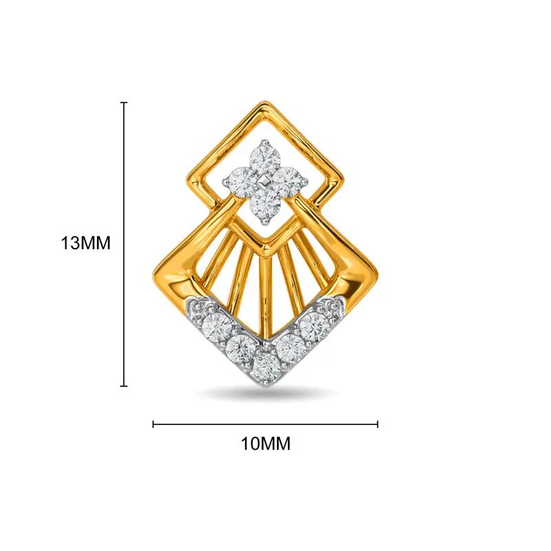 Kisna 14K Yellow Si Diamond Gold Earrings For Women Morven Kisna