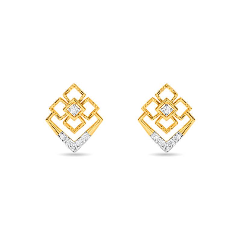 Kisna 14K Yellow Si Diamond Gold Earrings For Women | Lainey