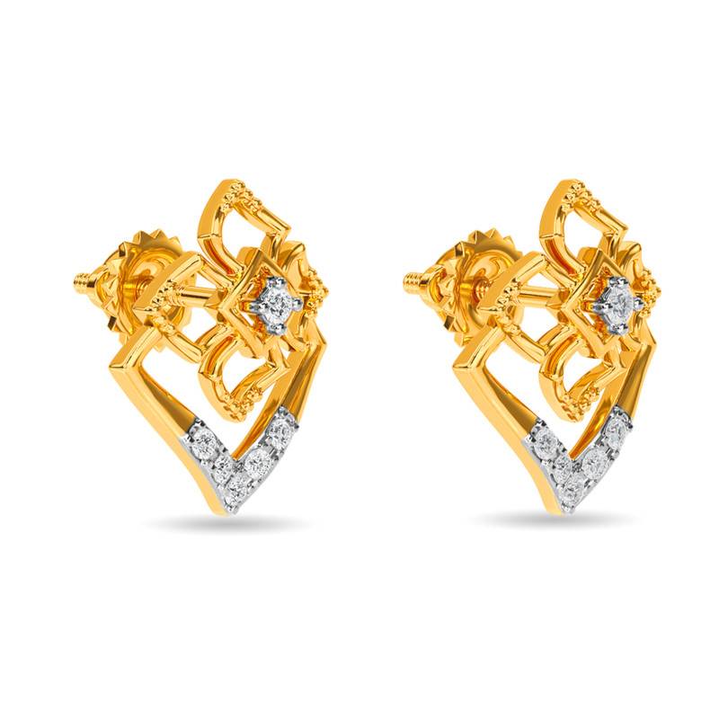 Kisna 14K Yellow Si Diamond Gold Earrings For Women | Lainey