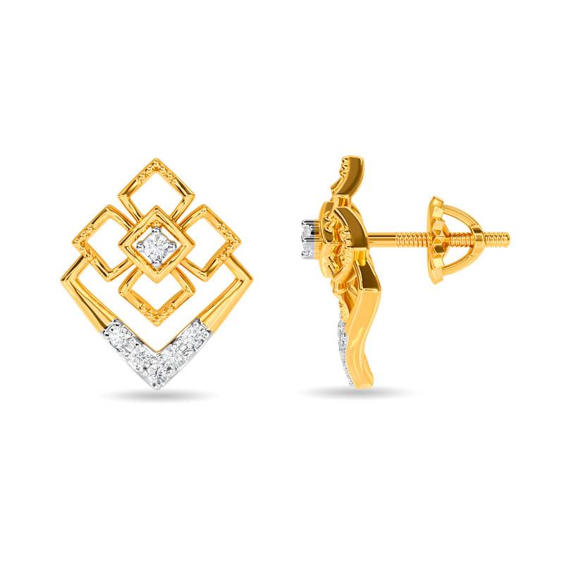 Kisna 14K Yellow Si Diamond Gold Earrings For Women | Lainey