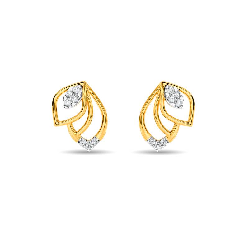 Kisna 14K Yellow Si Diamond Gold Earrings For Women | Meng