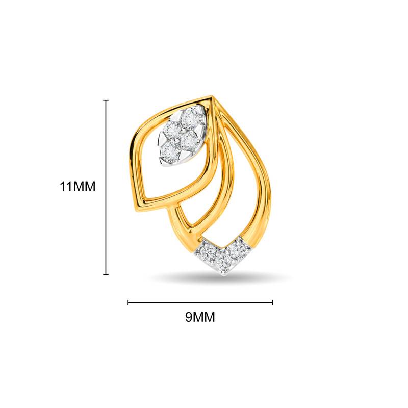 Kisna 14K Yellow Si Diamond Gold Earrings For Women | Meng