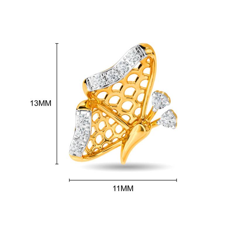 Kisna 14K Yellow Si Diamond Gold Earrings For Women | Missy