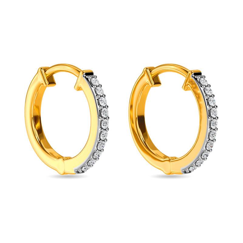 Kisna 14K Yellow Si Diamond Gold Earrings For Women | Zuanna