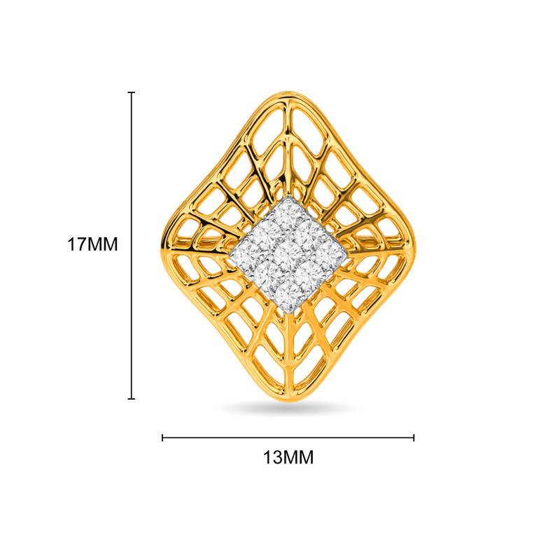 Kisna 14K Yellow Si Diamond Gold Earrings For Women | Zaina