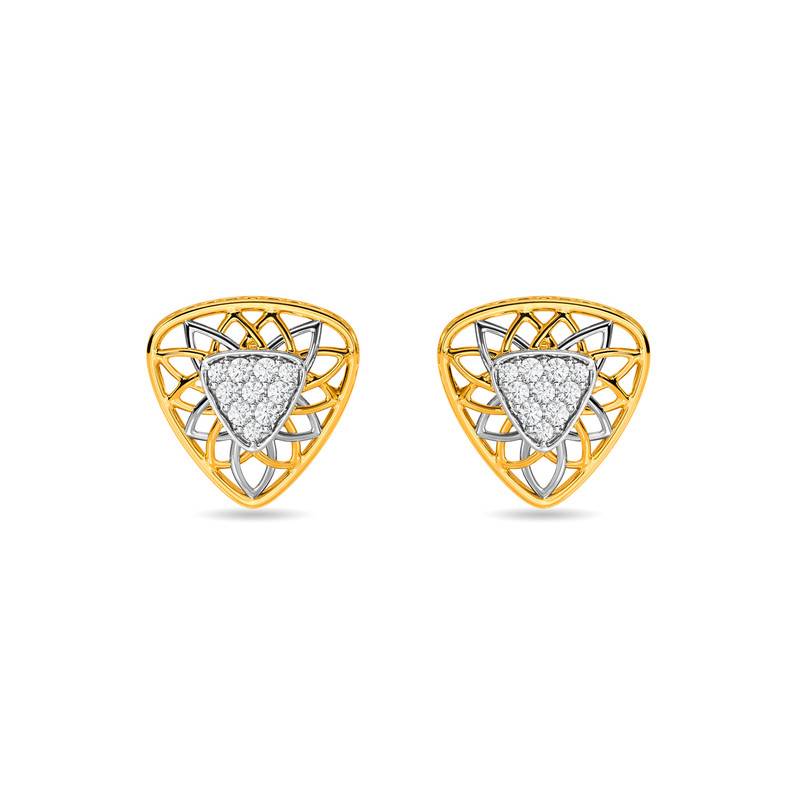 Kisna 14K Yellow Si Diamond Gold Earrings For Women | Zahara