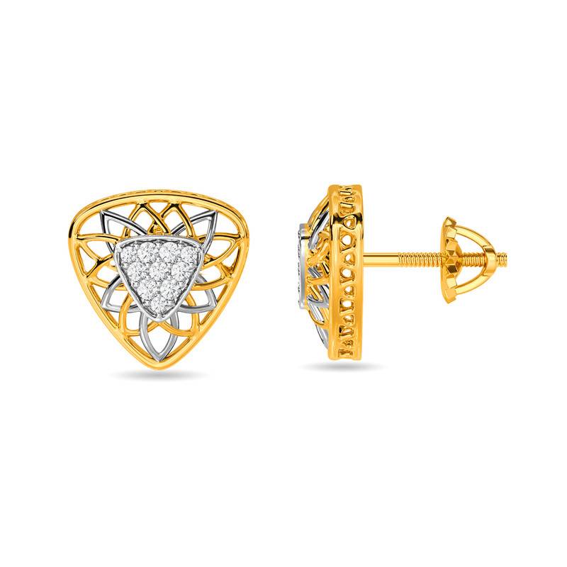Kisna 14K Yellow Si Diamond Gold Earrings For Women | Zahara