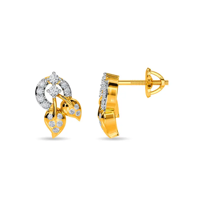 Kisna 14K Yellow Si Diamond Gold Earrings For Women Keril Kisna 14K