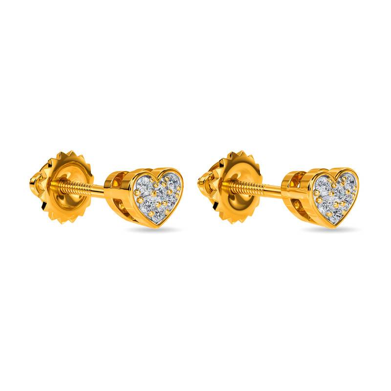 Kisna 14K Yellow Si Diamond Gold Earrings For Women | Heston