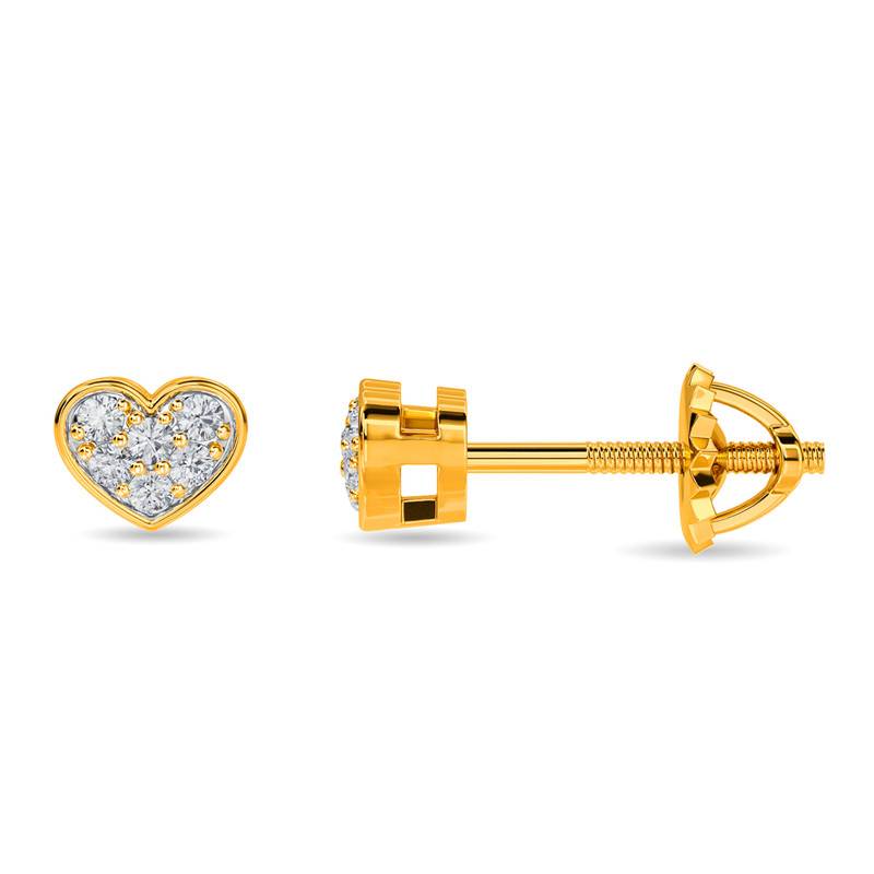 Kisna 14K Yellow Si Diamond Gold Earrings For Women | Heston