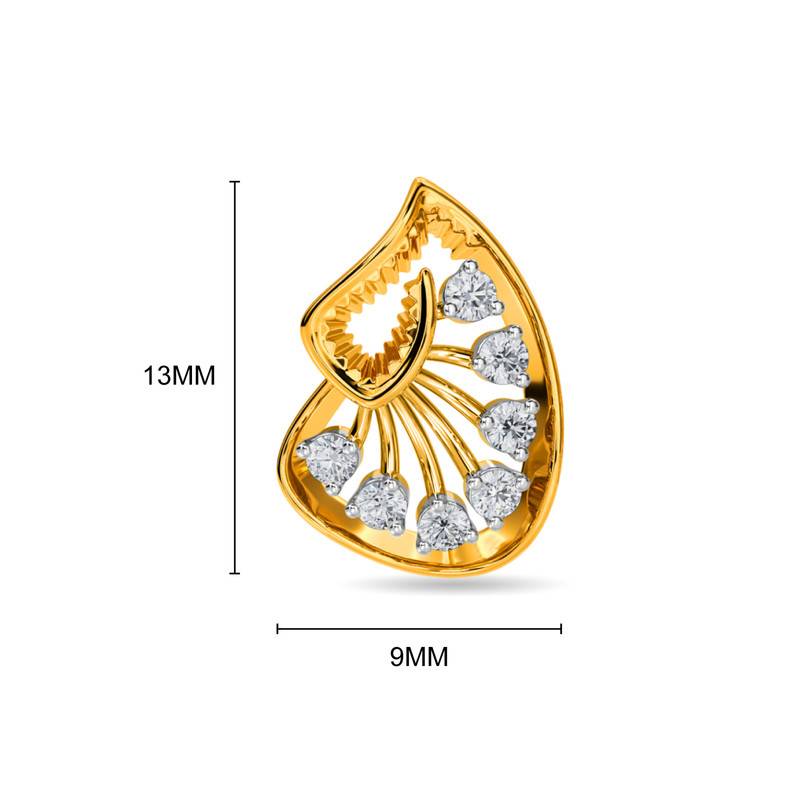 Kisna 14K Yellow Si Diamond Gold Earrings For Women | Harrel