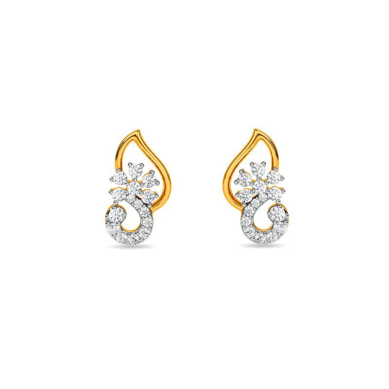 Kisna 14K Yellow Si Diamond Gold Earrings For Women | Azariah