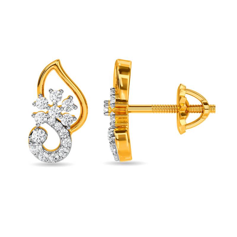 Kisna 14K Yellow Si Diamond Gold Earrings For Women | Azariah