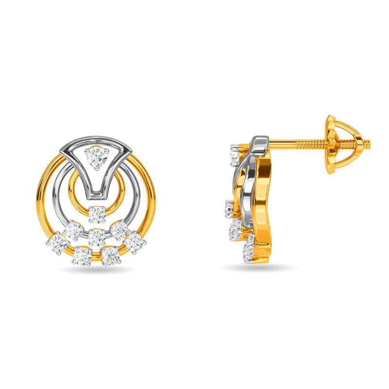 Kisna 14K Yellow Si Diamond Gold Earrings For Women | Brynlee