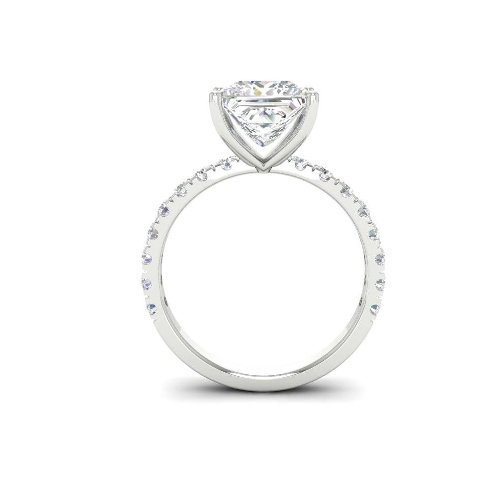3Ct Princess Cut Moissanite Women Engagement Ring 14K Gold Plated : FJ_002
