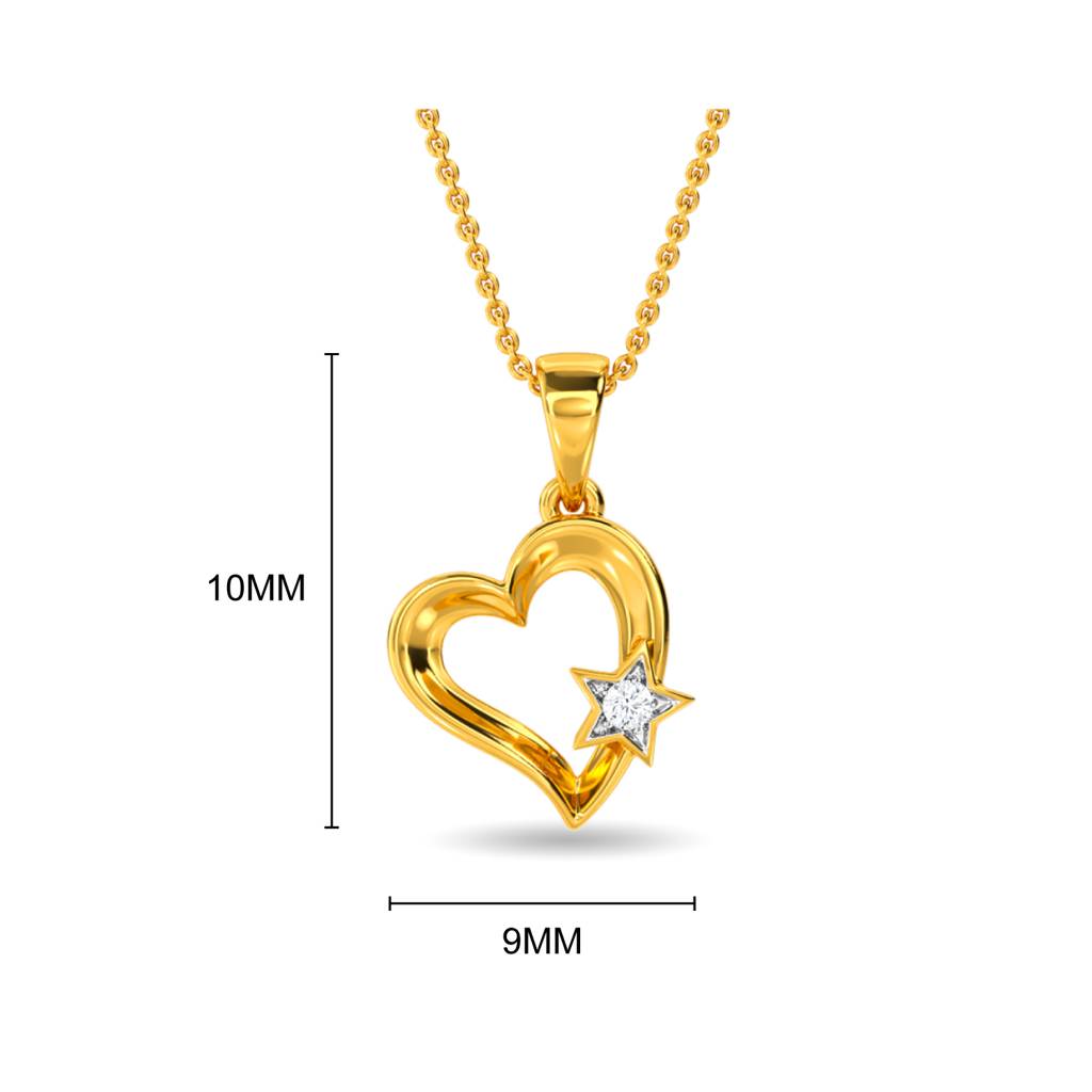 Kisna 14K Yellow Gold Star Struck Love Diamond Pendant : W40002P
