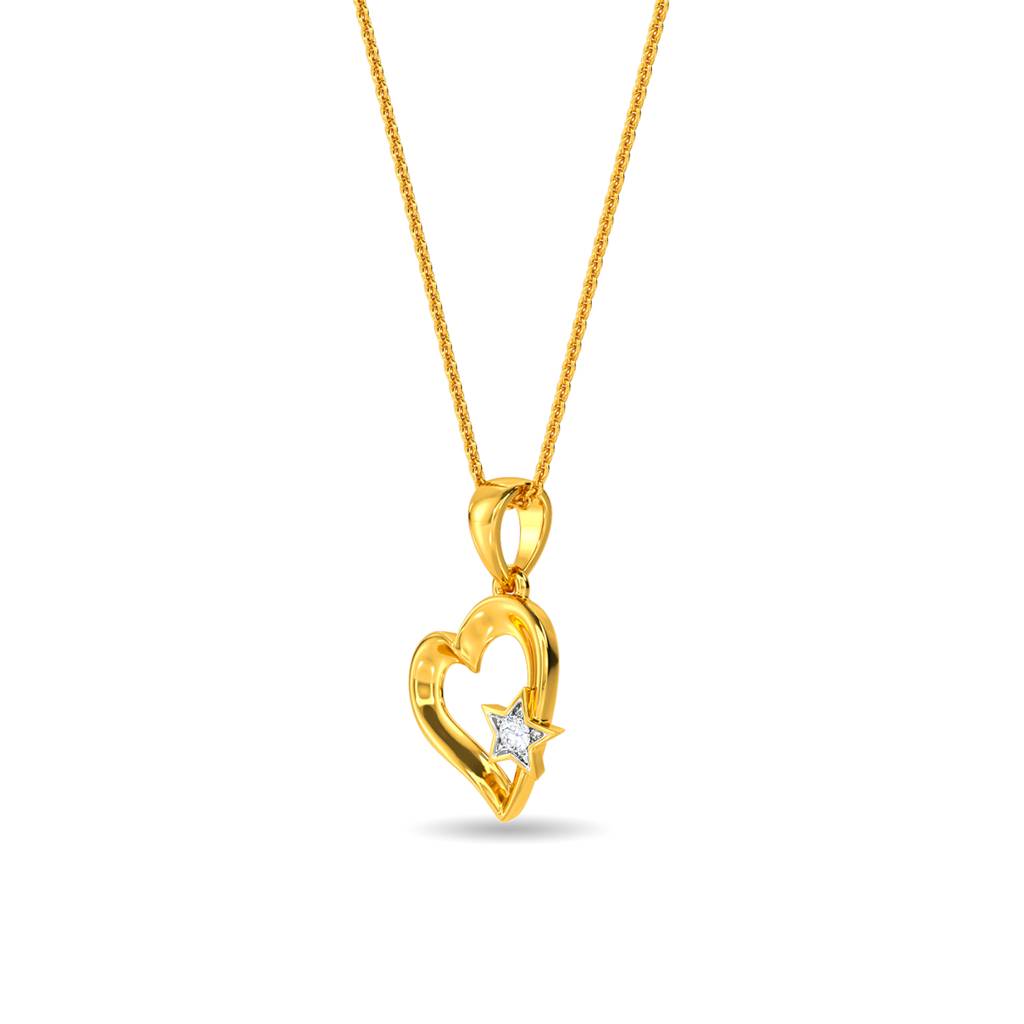 Kisna 14K Yellow Gold Star Struck Love Diamond Pendant : W40002P