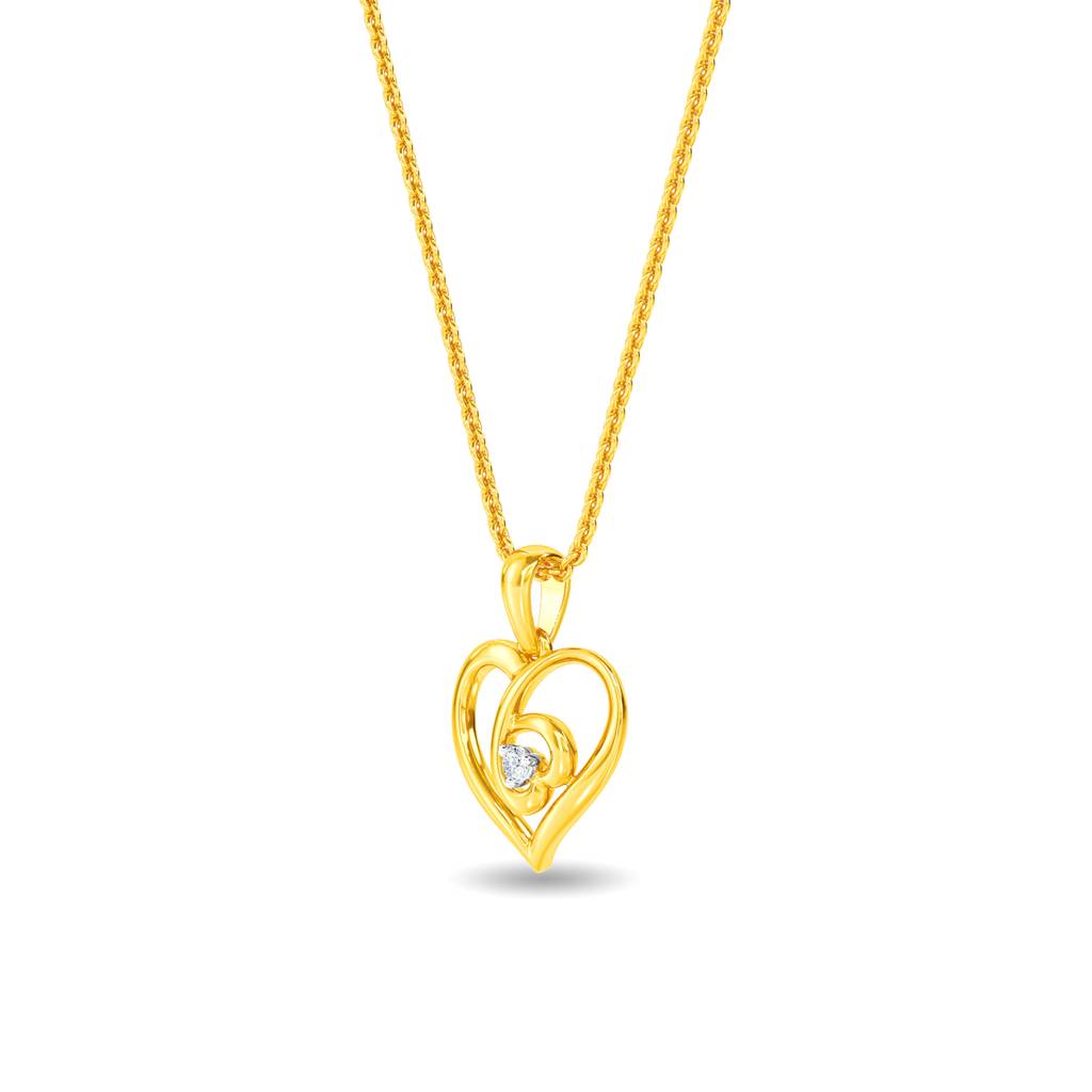 Kisna 14K Yellow Gold Dual Heart Diamond Pendant : W40004P