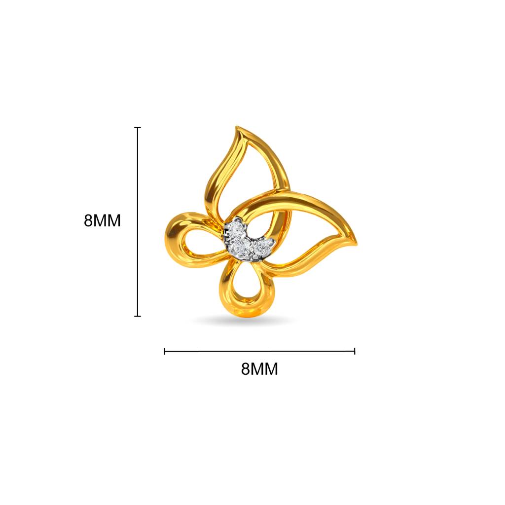 Kisna 14K Yellow Gold Wrap Butterfly Diamond Earring : W40029E
