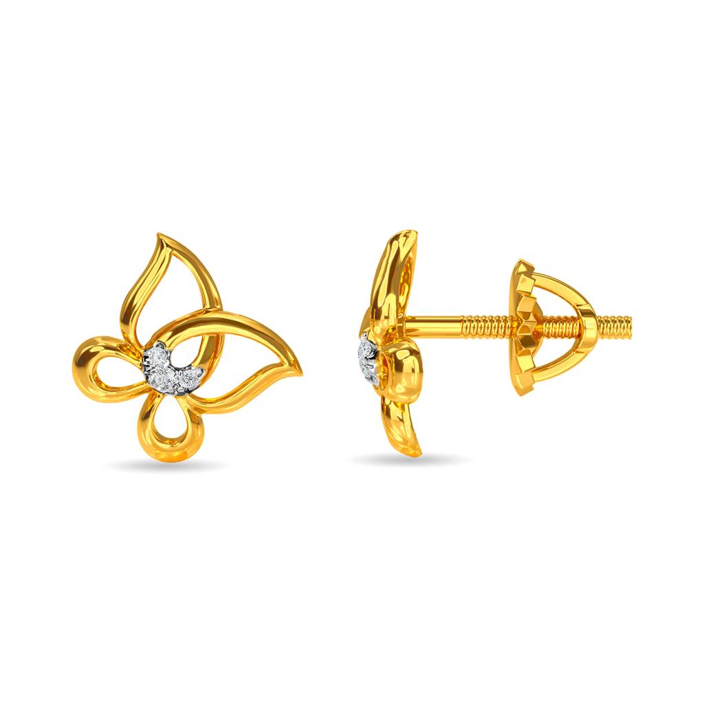 Kisna 14K Yellow Gold Wrap Butterfly Diamond Earring : W40029E