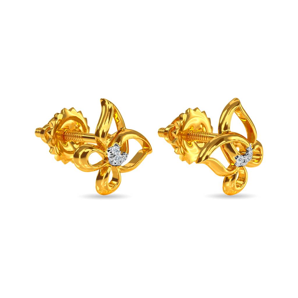 Kisna 14K Yellow Gold Wrap Butterfly Diamond Earring : W40029E