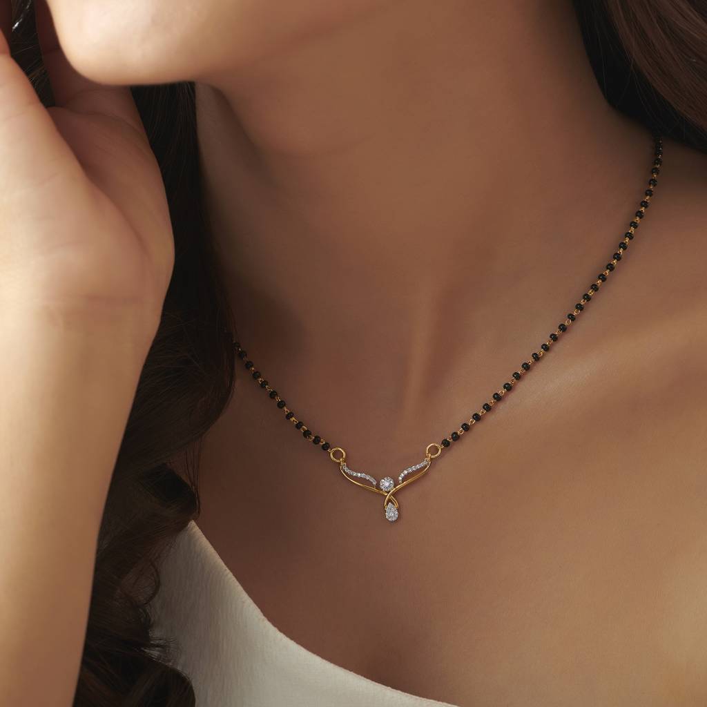 Kisna 14K Yellow Gold Anshika Diamond Mangalsutra : W40087N