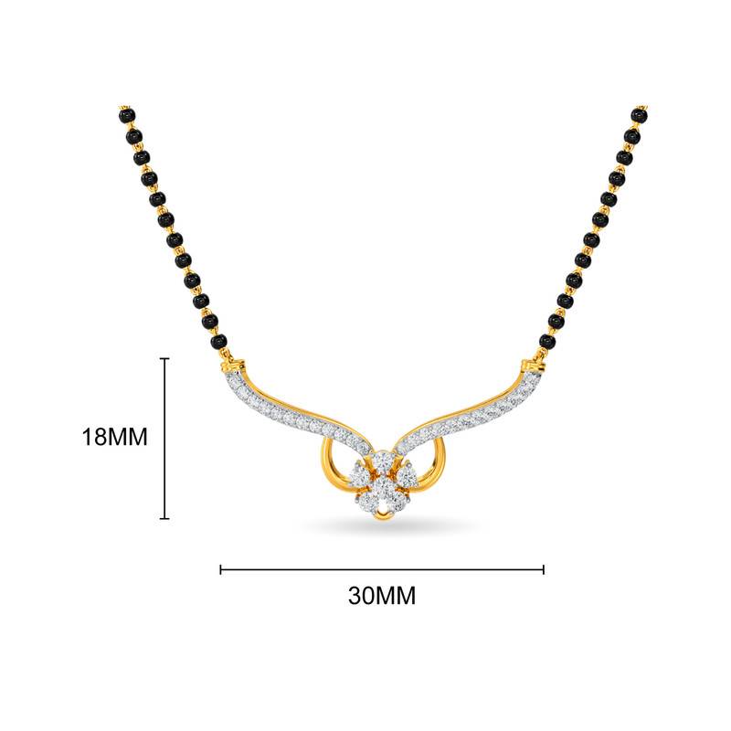 Kisna 14K Yellow Si Diamond Gold Mangalsutra For Women | Tara