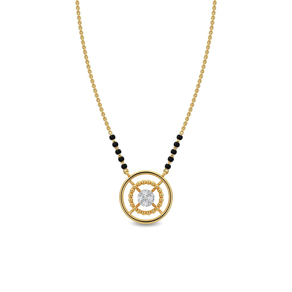 Kisna 14K Yellow Si Diamond Gold Mangalsutra For Women | Yanisha : W40100MSIYG14
