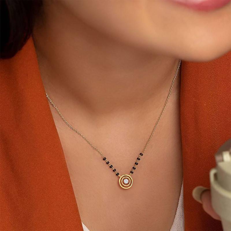 Kisna 14K Yellow Si Diamond Gold Mangalsutra For Women | Shaleena