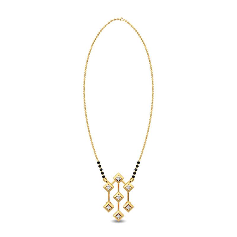 Kisna 14K Yellow Si Diamond Gold Mangalsutra For Women | Banita