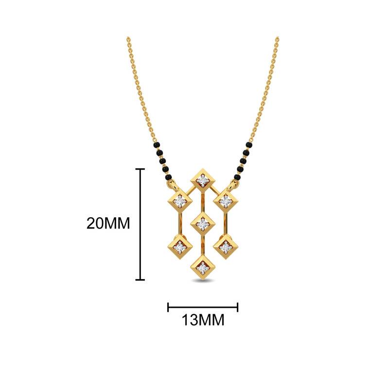 Kisna 14K Yellow Si Diamond Gold Mangalsutra For Women | Banita