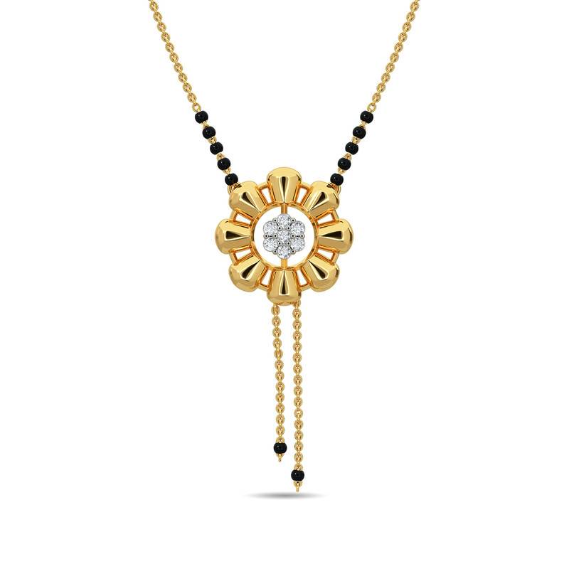 Kisna 14K Yellow Si Diamond Gold Mangalsutra For Women | Kalinda