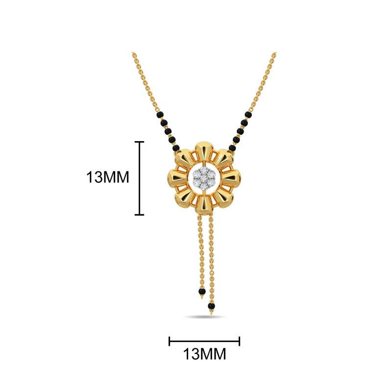 Kisna 14K Yellow Si Diamond Gold Mangalsutra For Women | Kalinda
